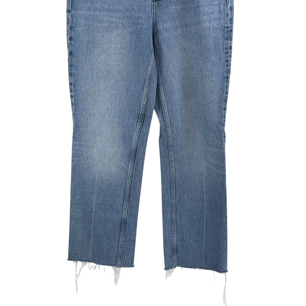 REFORMATION High Rise Wide Leg Jeans Light Wash Raw Hem Womens 28 - Picture 11 of 16